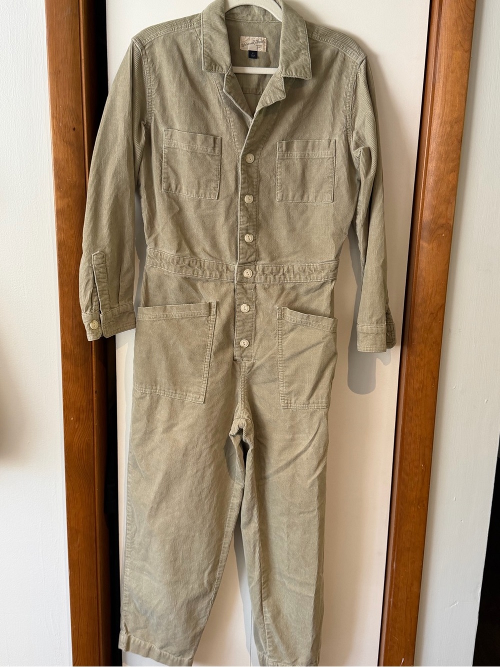 Universal Thread Women's Long Sleeve Corduroy Button-Front Coveralls - Size 8